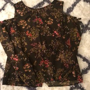 Lauren Conrad floral cold shoulder top
